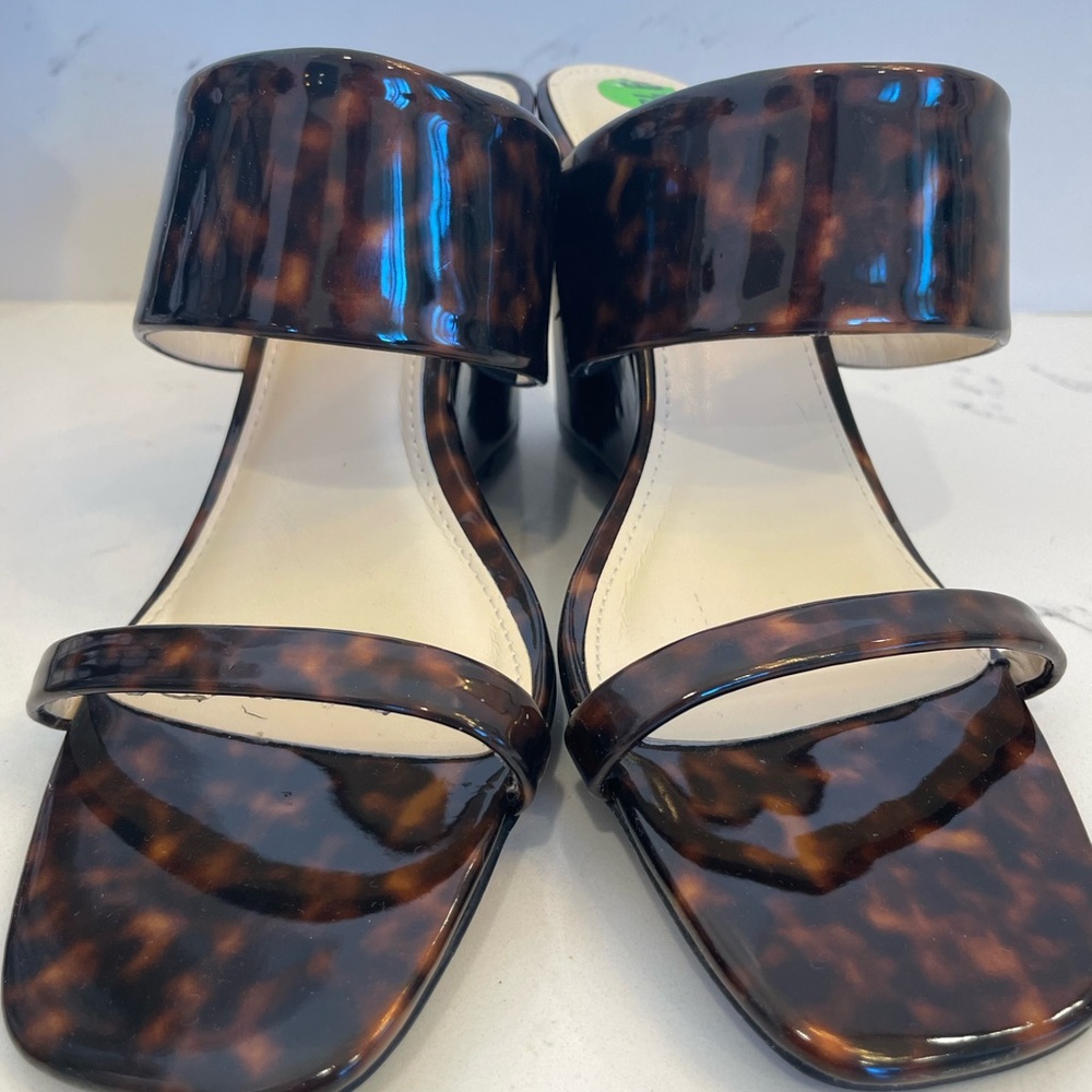 NWT Nine West Tortoise Shell Thick Strap Wedges - Picture 5 of 12